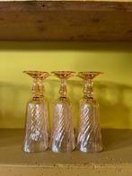 6x Franse Rosaline swirl champagne glazen, Antiek en Kunst, Antiek | Glas en Kristal, Ophalen of Verzenden