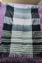 Basic zwart-grijze uniseks dunne wollen sjaal, 192x77 cm, Kleding | Dames, Mutsen, Sjaals en Handschoenen, Maat 42/44 (L), Ophalen of Verzenden