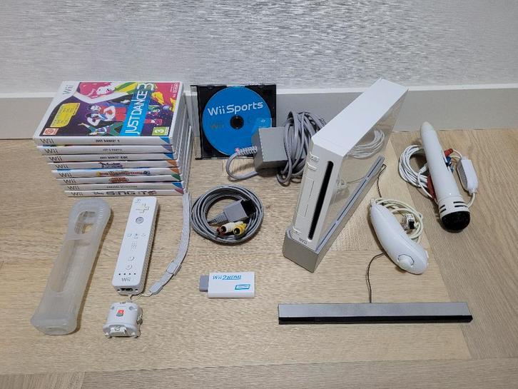 Complete Nintendo Wii met Spellen, Spelcomputers en Games, Spelcomputers | Nintendo Wii, Gebruikt, Met 1 controller, Met games