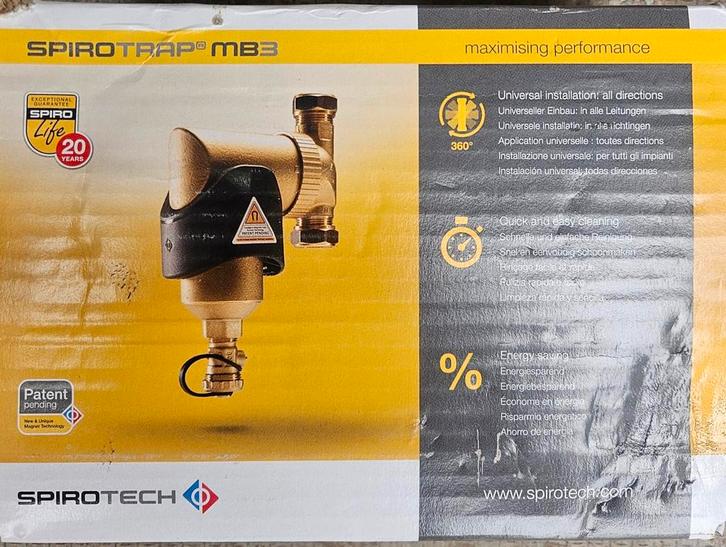 Spirotrap MB3 Vuilafscheider - Nieuw in doos!, Doe-het-zelf en Verbouw, Verwarming en Radiatoren, Ophalen