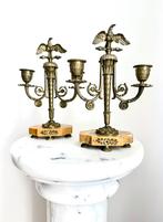 Antieke kandelaars brons kandelaar candleholder antiek, Ophalen of Verzenden, Koper of Brons