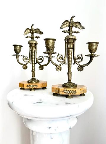 Antieke kandelaars brons kandelaar candleholder antiek beschikbaar voor biedingen