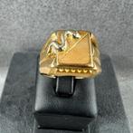 Gouden Ring | 18k | 7,6g | monogram+ slang | mt 19 | 395097, 19 tot 20, Ophalen of Verzenden, Dame, Goud