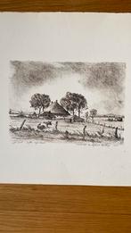 Litho eigen druk Johan Groot Landschap bij Egmond a/d Hoef, Antiek en Kunst, Kunst | Litho's en Zeefdrukken, Ophalen