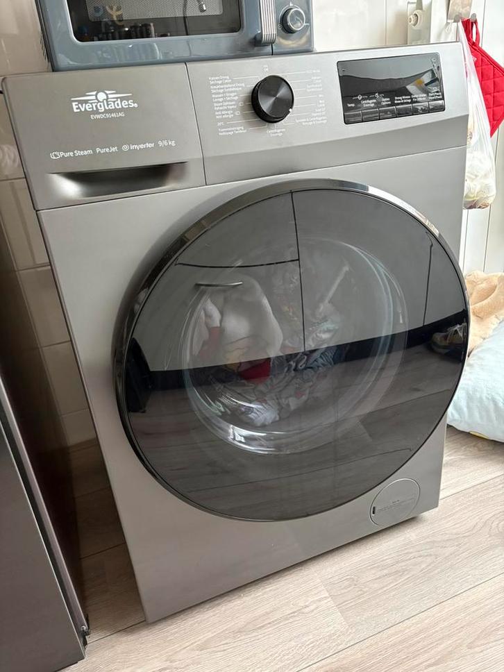 Everglades was-droogcombi, Witgoed en Apparatuur, Was-droogcombinaties, Zo goed als nieuw, 8 tot 10 kg, 85 tot 90 cm, Ophalen