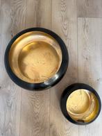 Goossens Windlichten Zwart/Goud - Set van 2, Huis en Inrichting, Woonaccessoires | Kandelaars en Kaarsen, Overige materialen, Zwart