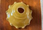 Vintage Glazen Lampenkap geel, Huis en Inrichting, Lampen | Lampenkappen, Ophalen, Gebruikt, Bruin, Rond