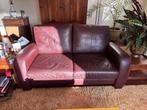 Leren bankje bruin met wat bordeaux kleur, 2 zits W Schillig, Huis en Inrichting, Ophalen, Gebruikt, 150 tot 200 cm, Tweepersoons