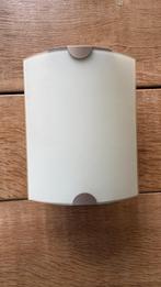 Moderne wandlamp RVS met melkglas, Huis en Inrichting, Lampen | Wandlampen, Ophalen of Verzenden, Gebruikt, Glas, Modern