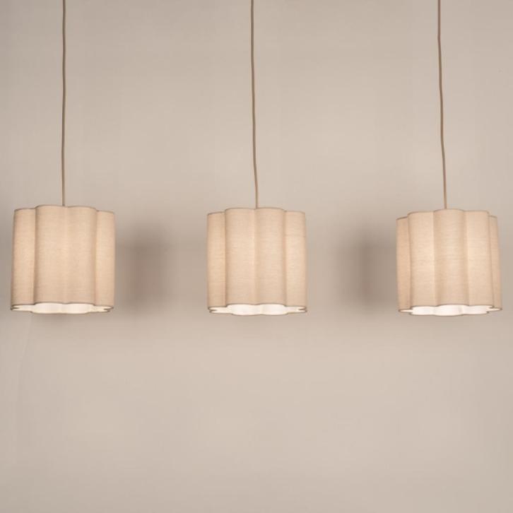 120cm hanglamp japandi Scandinavisch beige lamp tafel lamp, Huis en Inrichting, Lampen | Hanglampen, Nieuw, Minder dan 50 cm, Hout