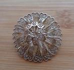 zilveren filigrain bloem broche [508], Minder dan 4 cm, Ophalen of Verzenden, Zo goed als nieuw, Zilver