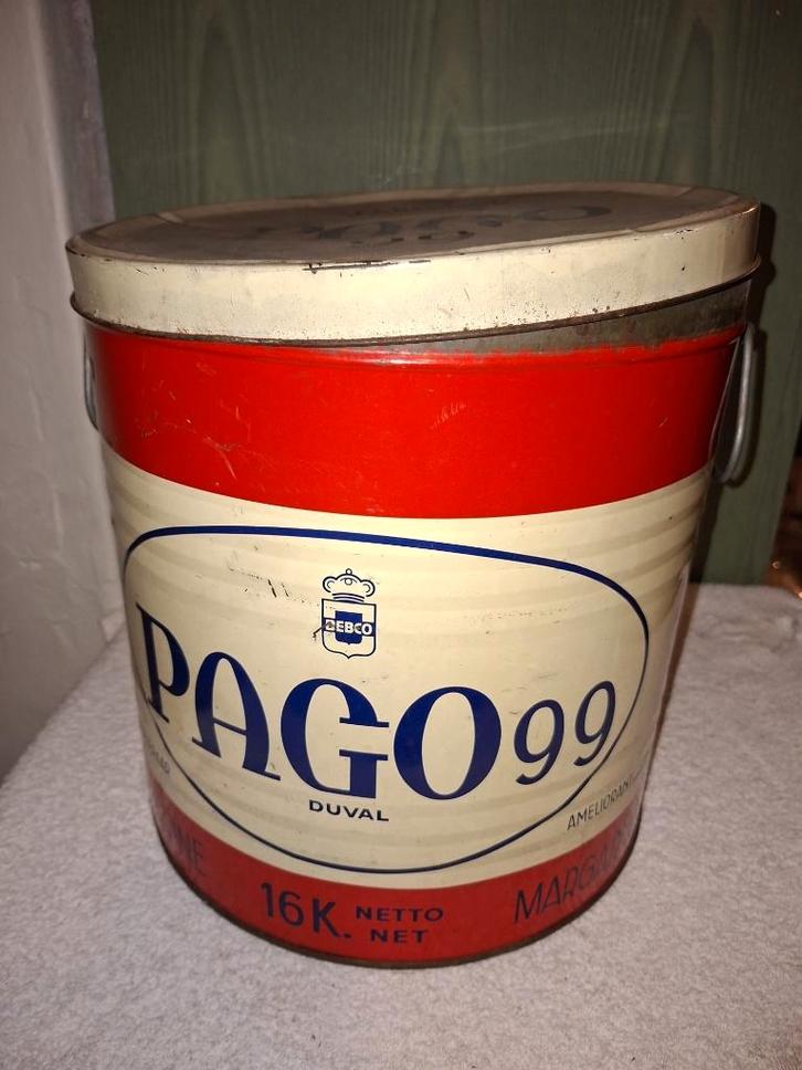 oude grote blikken margarine doos, jaren 1950, Antiek en Kunst, Curiosa en Brocante, Ophalen of Verzenden