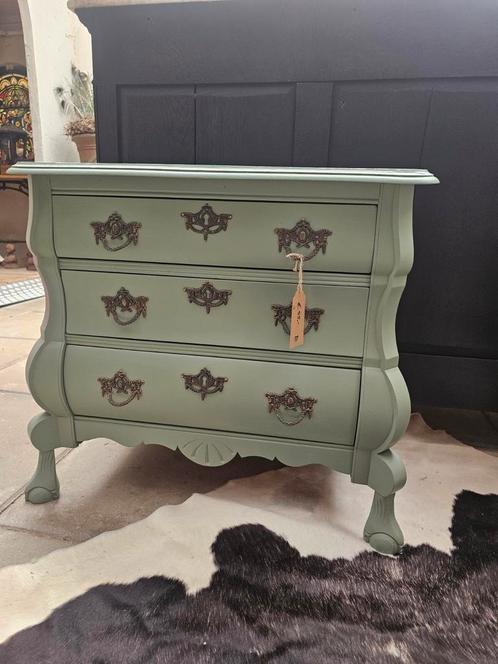 Charmant Buik ladenkastje – 66x60x35 cm – zachtgroen, Huis en Inrichting, Kasten | Ladekasten, Zo goed als nieuw, Minder dan 100 cm