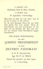 Wils M.P.A. gouden priesterfeest 1932 's-Gravenhage, Ophalen of Verzenden