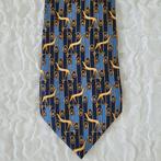 Lanvin stropdas 100% zijde Egyptische Faraohond blauw goud, Lanvin, Blauw, Ophalen of Verzenden, Zo goed als nieuw