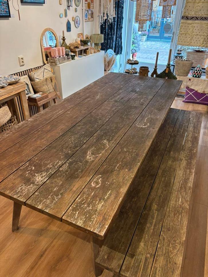 Tuintafel, Huis en Inrichting, Tafels | Eettafels, Gebruikt, 50 tot 100 cm, 200 cm of meer, Vijf personen of meer, Rechthoekig