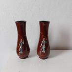 Twee Vintage Chinese parelmoer vazen 20 cm, Huis en Inrichting, Woonaccessoires | Vazen, Ophalen of Verzenden, Overige kleuren