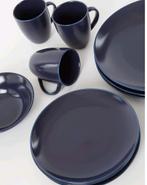 Nieuw 4 Matt Blue dinerborden VT wonen 25,5ø, Nieuw, Ophalen of Verzenden, Bord(en), Effen