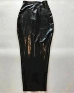 Prachtige lange latex rok met rits, tm 3XL(op maat), Kleding | Dames, Verzenden, Nieuw, Zwart, Onder de knie
