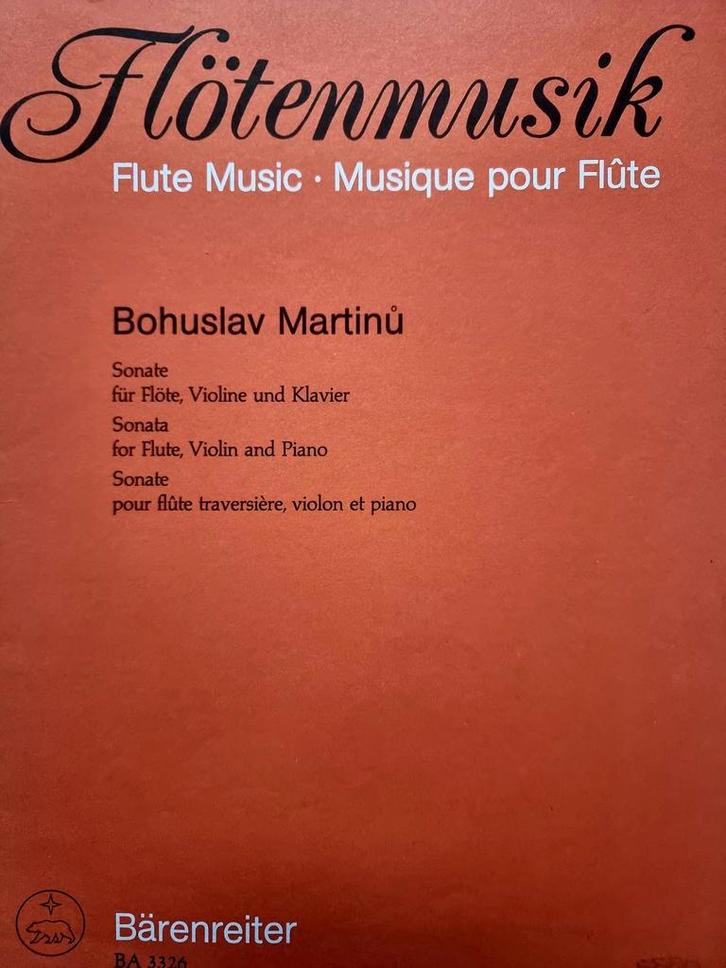Martinů - Sonate voor Fluit, Viool & Piano - Nieuwstaat, Muziek en Instrumenten, Bladmuziek, Zo goed als nieuw, Artiest of Componist