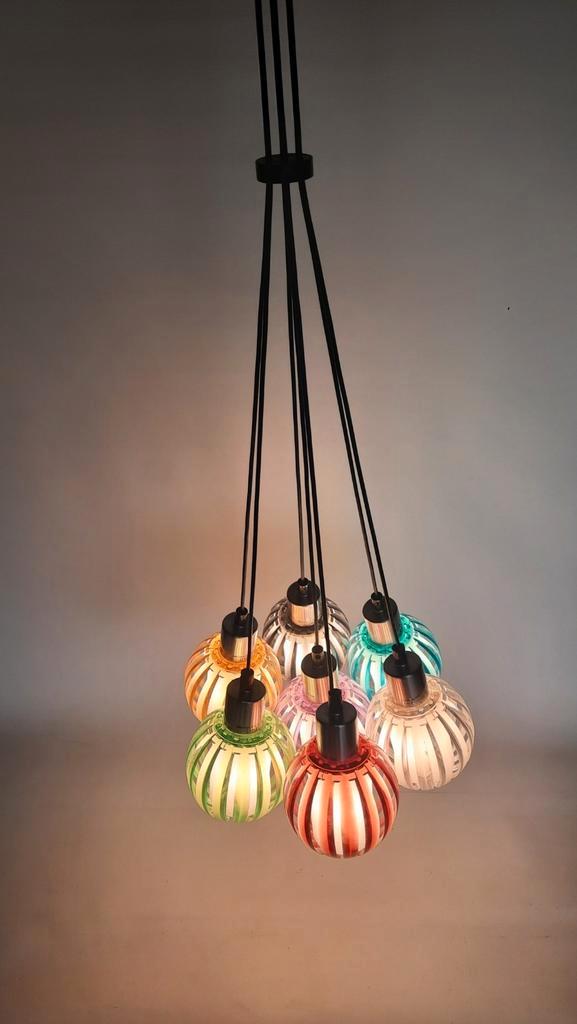 Kleurige hanglamp Trio Leuchten Arnsberg,lees beschrijving, Huis en Inrichting, Lampen | Hanglampen, Minder dan 50 cm, Glas, Ophalen of Verzenden