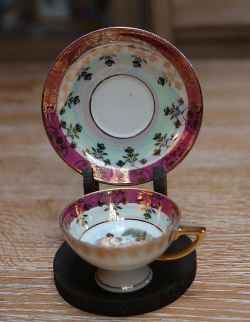 sierbordje met kopje, Poolse porselein,merkteken: kroon+nr 9, Antiek en Kunst, Curiosa en Brocante, Ophalen of Verzenden