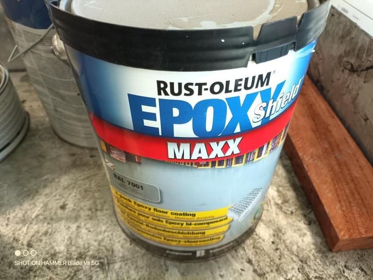 Vloer coating Epoxy shield maxx 2 x 5 ltr kleur ral 7001, Doe-het-zelf en Verbouw, Verf, Beits en Lak, Nieuw, Verf, Minder dan 5 liter