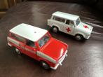 4 Trabant auto’s feuerwehr  , ziekenhuisauto + Welly pers., Hobby en Vrije tijd, Modelauto's | 1:43, Ophalen of Verzenden, Gebruikt