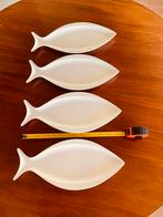 4x Witte Porseleinen Visborden, Ophalen of Verzenden, Zo goed als nieuw, Bord(en), Effen