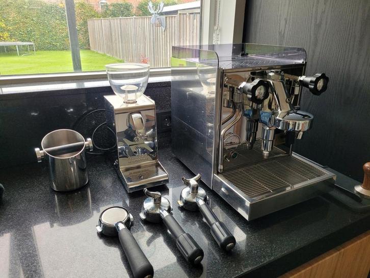 ECM Cellini espressomachine met Ascaso bonenmaler, Witgoed en Apparatuur, Koffiezetapparaten, Zo goed als nieuw, Koffiebonen, Espresso apparaat