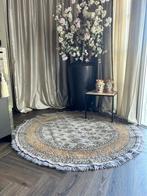 Vloerkleed grey/beige persian look rond vintage, Ophalen of Verzenden, Zo goed als nieuw, Beige, Rond
