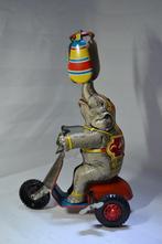 Vintage blikken speelgoed olifant op driewieler, Ophalen of Verzenden
