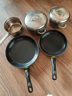 Pannenset 5 stuks, Huis en Inrichting, Keuken | Potten en Pannen, Gebruikt, Pannenset, Ophalen of Verzenden, Rvs