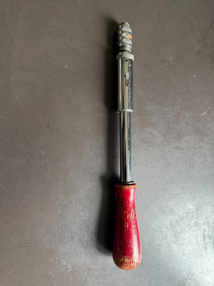 Antieke pompschroevendraaier z.g.a.n. met 3 originele bits, Doe-het-zelf en Verbouw, Gereedschap | Handgereedschap, Zo goed als nieuw