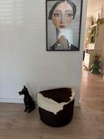 Ikea Stockholm koeienhuid poef draaibaar, Huis en Inrichting, Ophalen, Rond