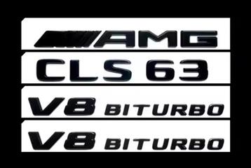 Mercedes CLS 63 AMG Embleemset Zwart | V8 BITURBO Badge beschikbaar voor biedingen