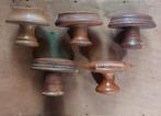 Vintage Houten deurkrukken krukken - Set van 5, Antiek en Kunst, Ophalen of Verzenden