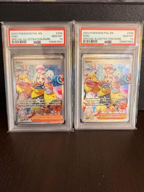 PSA 10! Iono uit Paldea Evolved PAL269 (2 stuks), Hobby en Vrije tijd, Verzamelkaartspellen | Pokémon, Nieuw, Losse kaart, Foil