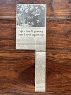 Voetbal krantenartikel AZ’67 Ajax januari 1973 Cruijff, Verzamelen, Ophalen of Verzenden, Knipsel(s)