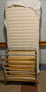 1 persoons opklapbaar bed/stretcher met matras, Ophalen, Eenpersoons, Metaal, 90 cm