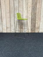 Design barkruk chroom groen, Met voetsteun, 60 tot 90 cm, Ophalen of Verzenden, Metaal
