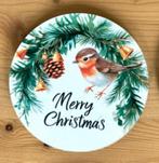 * WINTER KERST 6 hout/kurk onderzetters vogel sneeuw den, Verzenden, Nieuw, Glas of Kopje