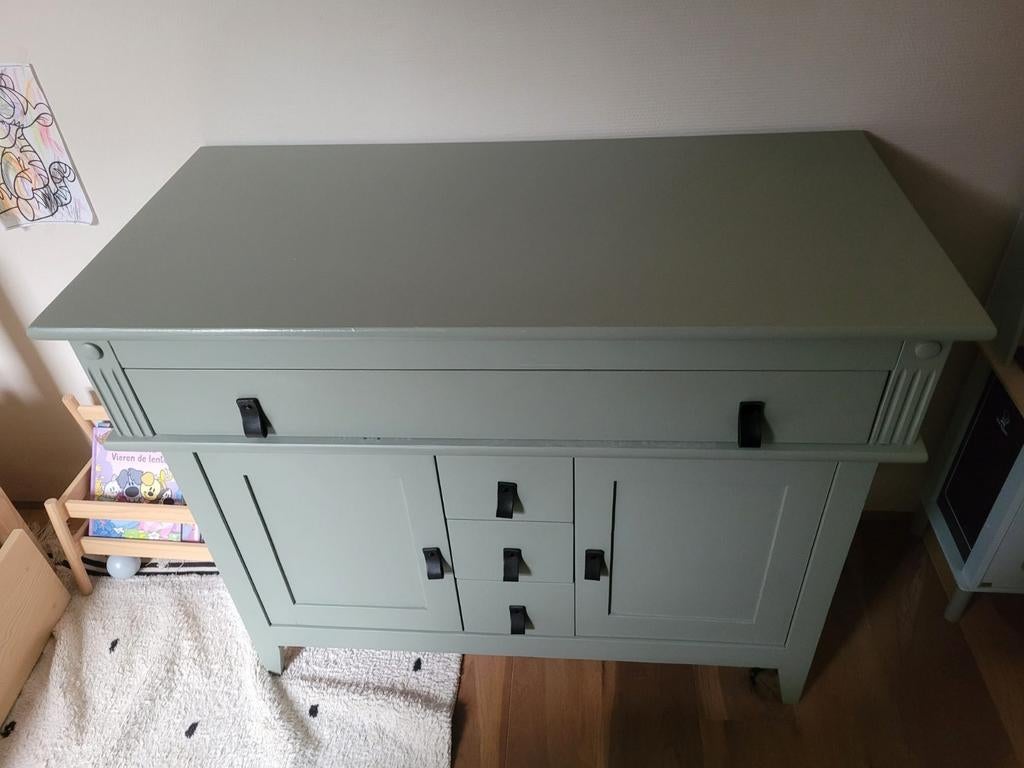 Vintage Commode & Kledingkast Set, Ophalen, Kast, 50 tot 70 cm, 105 cm of meer