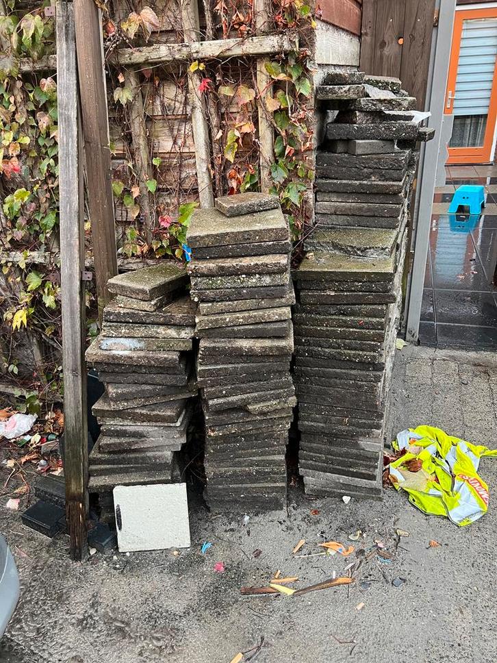 Gebruikte Betontegels, Tuin en Terras, Tegels en Klinkers, Gebruikt, Terrastegels, Beton, 5 tot 10 m², Ophalen of Verzenden