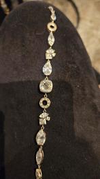 Zilveren Armband met Rhinestones - Zware Kwaliteit, Met strass, Ophalen of Verzenden, Zo goed als nieuw, Zilver