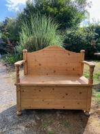 Houten klapbank van grenen / antiek, Huis en Inrichting, Banken | Bankstellen, Ophalen, Gebruikt, Minder dan 75 cm, Tweepersoons