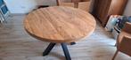 Ronde mango houten eettafel 120cm doorsnede, Huis en Inrichting, Tafels | Eettafels, Ophalen, Rond, Zo goed als nieuw, Vier personen