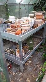 2 aluminium werktafels/Stellingkast. Voor in een kweekkas, Tuin en Terras, Ophalen, Gebruikt, Metaal