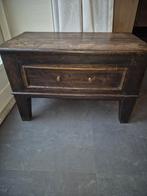 Oud houten bijzettafeltje/kastje met lade, Ophalen