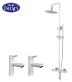 Best Design Bianco regendouche met 2 wastafelkranen wit, Ophalen of Verzenden, Nieuw, Douche